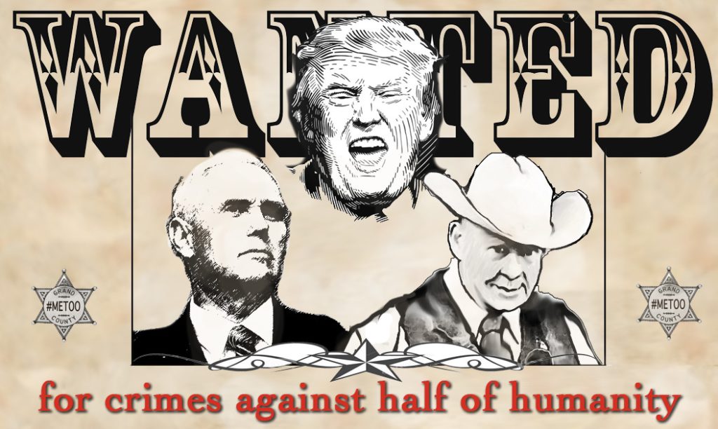Donald Trump, Mike Pence, Roy Moore wanted for crimes against women